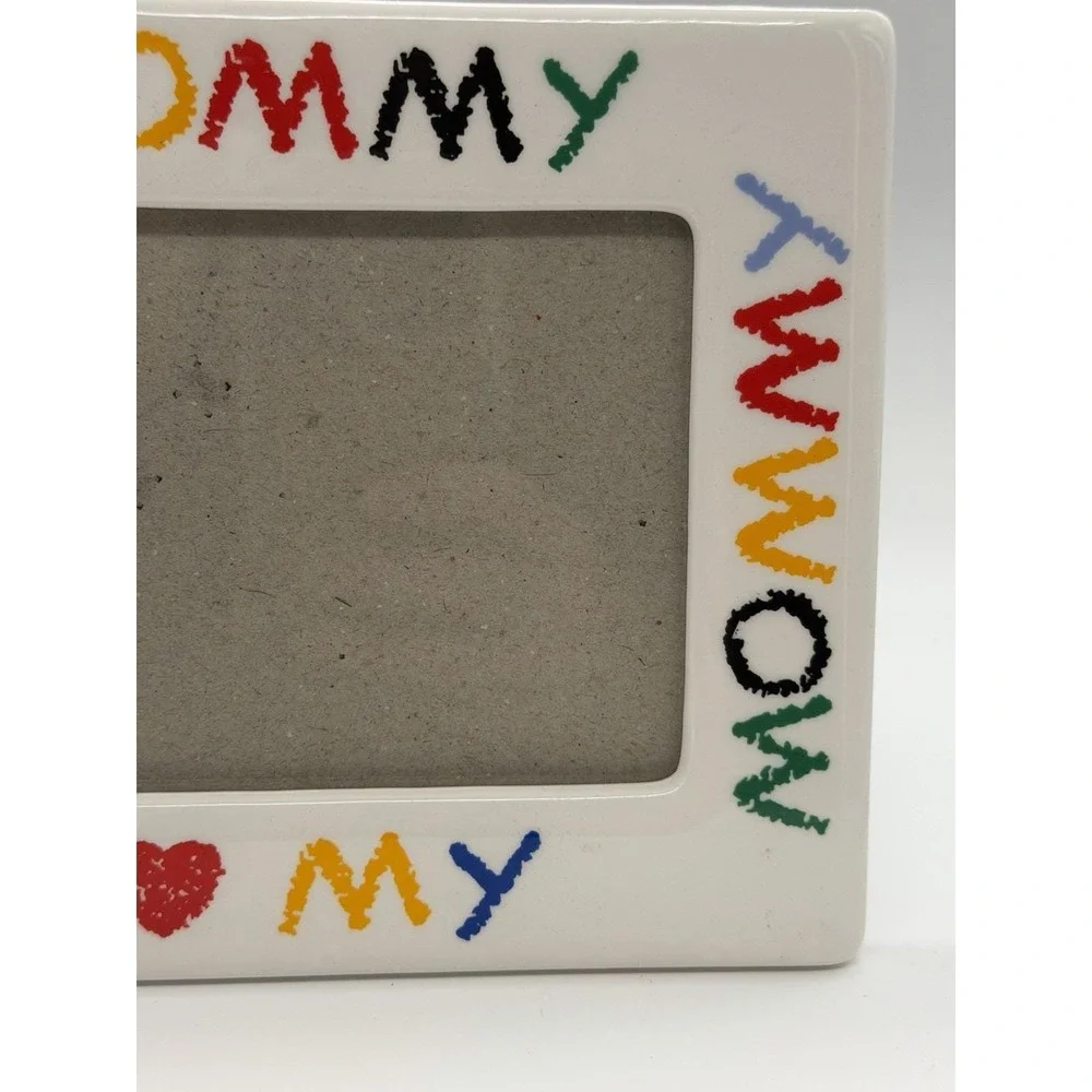 Vintage 90's I Love My Mommy Ceramic Picture Frame 5x7 Retro Decor Crayon Style